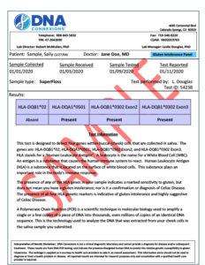 DNA ConneXions Gluten Sensitivity Sample Report